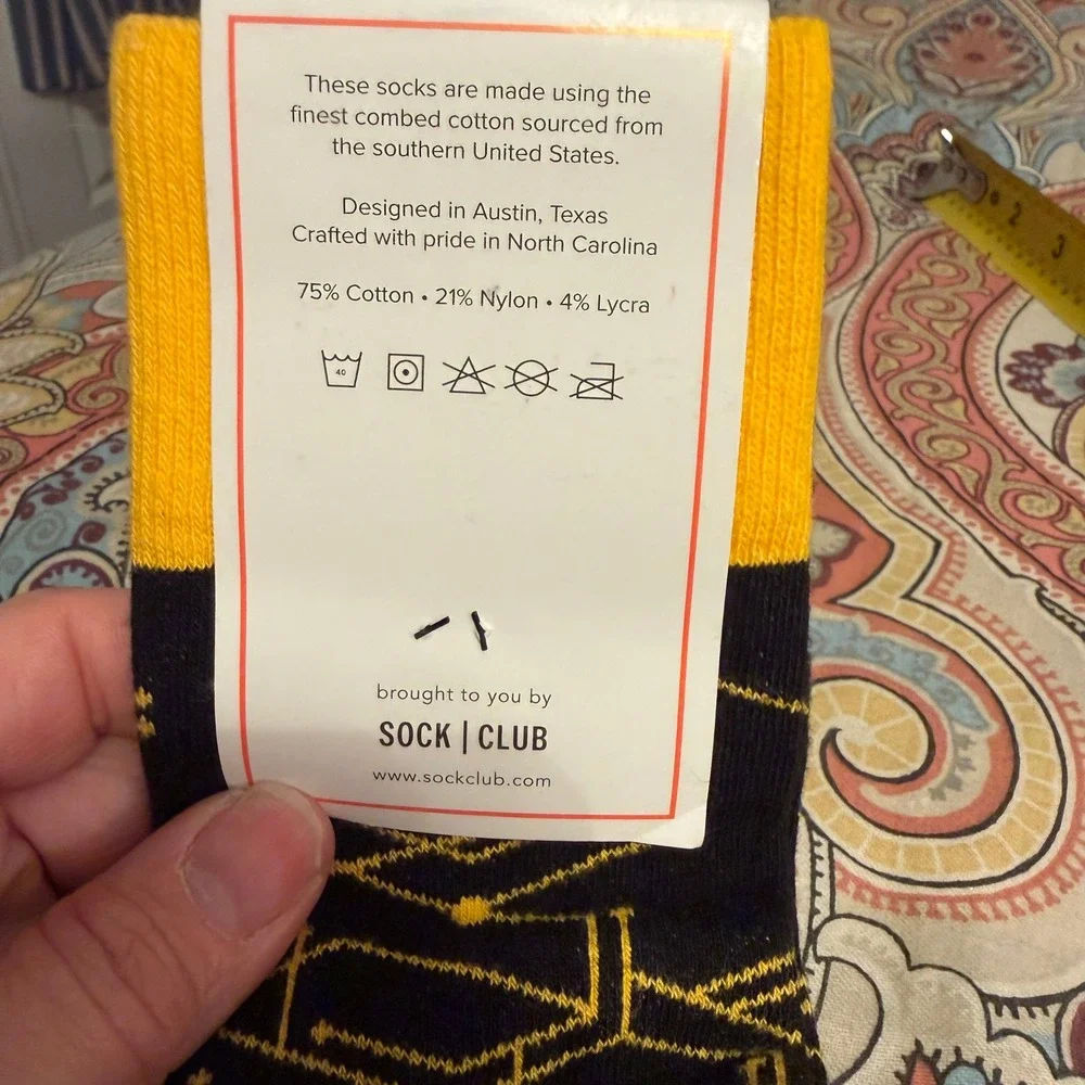 Sock Club Custom Cybereason Crew Socks Black Yellow Circuit‎ Tech Combed Cotton